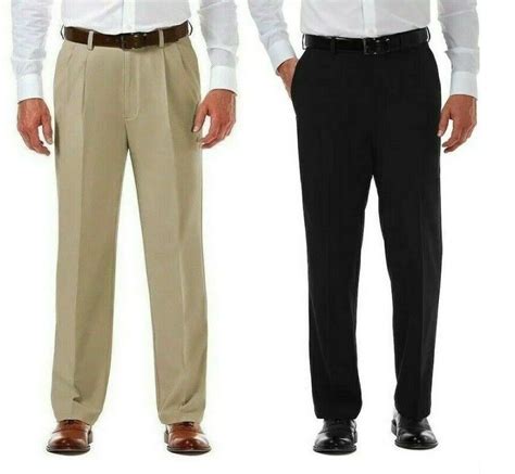 New Haggar Cool 18 Mens Dress Pants Classic Expandable Size 32 34 36