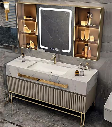 Zgnbsd Bathroom Vanity Luxury Bathroom Vanity With Sink And Smart Defogging Mirror