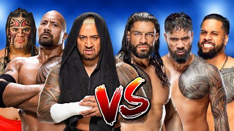 Wwe The Rock And Umaga And Solo Sikoa Vs The Usos And Roman Reigns Battle