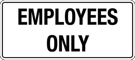 Employees Only Sign - 450 x 200mm