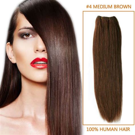 Maybe you would like to learn more about one of these? 16 Inch #4 Medium Brown Straight Brazilian Virgin Hair Wefts