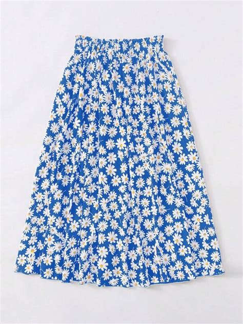 shein vcay allover floral print paperbag waist skirt shein usa
