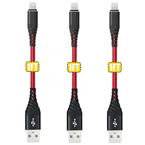 Cyvensmart Short Iphone Charger Cable 1ft Lightning Cable 1ft 3pack