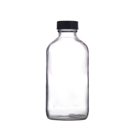 Clear Boston Round Glass Bottle Sgsbottle