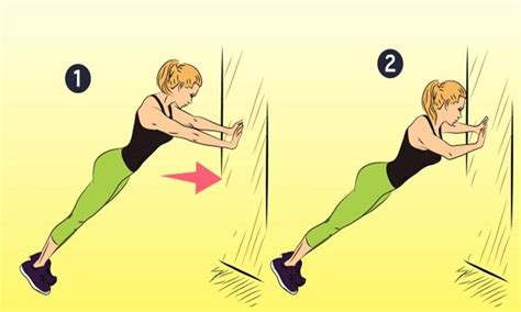 Flexões Na Parede Wall Workout Toning Workouts Hip Workout