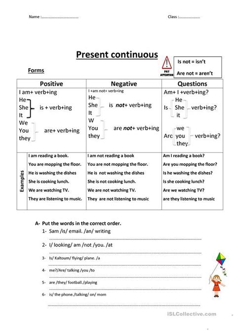 Present Continuous English Esl Worksheets For Distance Learning And
