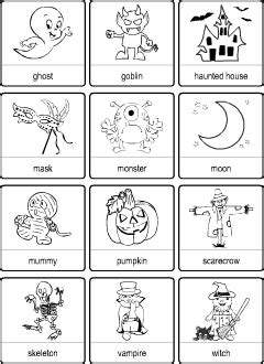 Coloring with vigor stories & rhymes exploration english maths puzzles. Halloween vocabulary for kids learning English | Picture dictionary