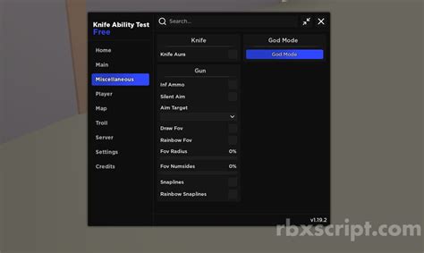 Knife Ability Test Infinity Ammo Silent Aim More Scripts RbxScript