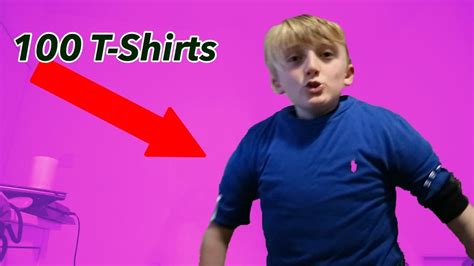 100 Layers Of T Shirt Challenge Youtube