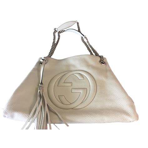 Gucci Sac à Main Soho Cuir Crème Ref44312 Joli Closet