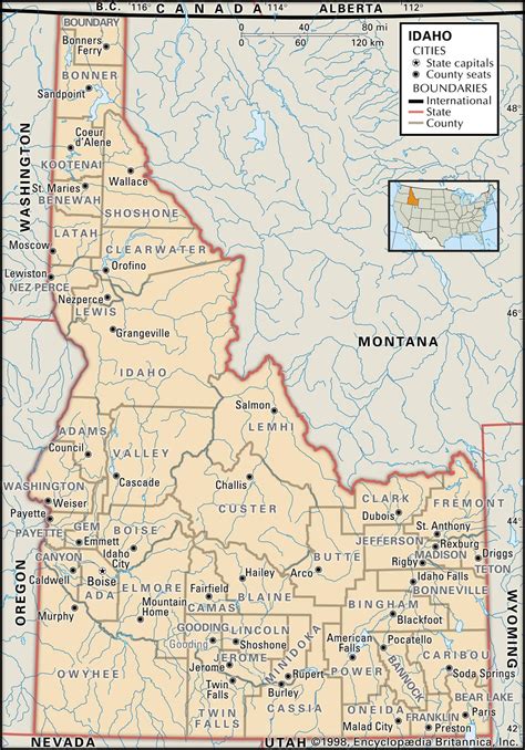 Map Of Idaho And Montana Map Of The Usa With State Names