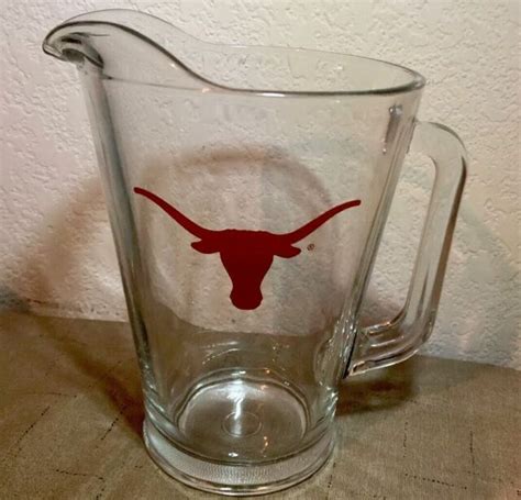 Texas Longhorns Glass Beer Drink Pitcher Heavy Barware Ebay