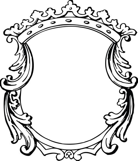 Gold frame clipart png vector element. Free Clipart Of A Fancy Floral Frame