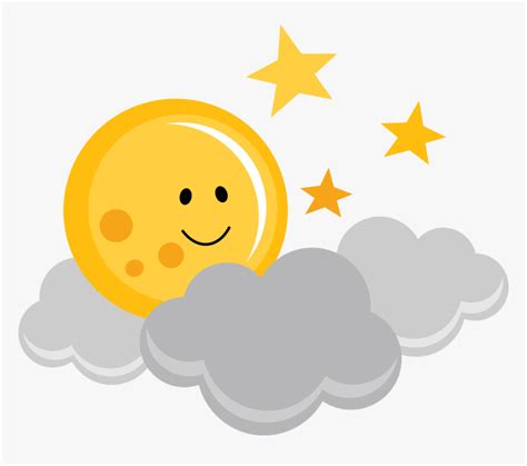 Clouds Clipart Cute Cute Stars And Moon Clipart Hd Png Download