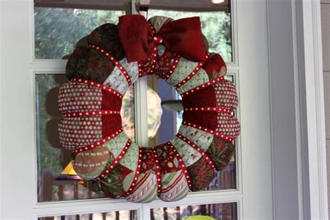 Large Patchwork Stuffed Fabric Christmas Wreath Etsy