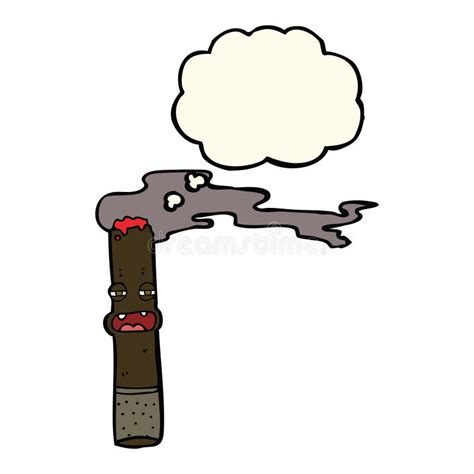 Cartoon Cigar Character With Thought Bubble Stock Illustration