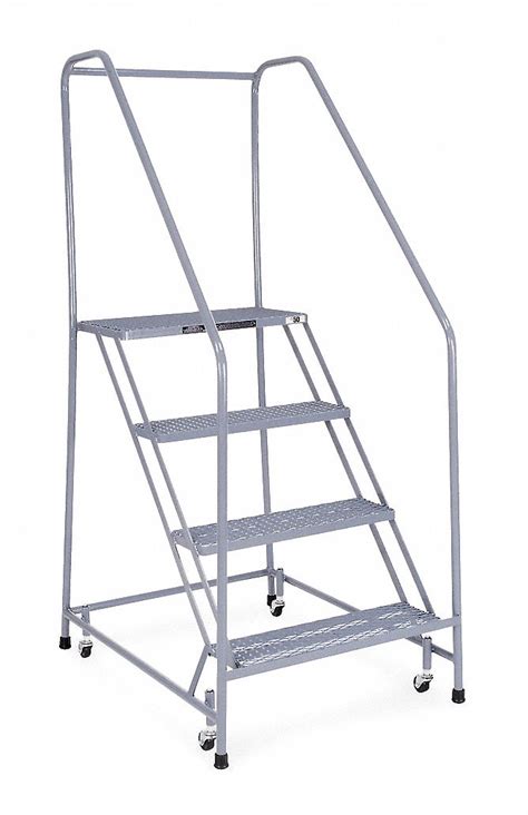 Cotterman 4 Step Rolling Ladder Expanded Metal Step Tread 70 In