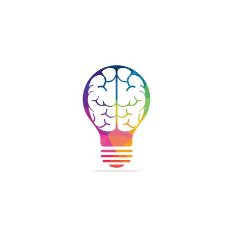 Bulb And Brain Logo Design Creative Light Bulb Idea Brain Vector Icon