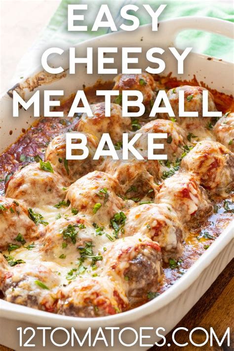 Easy Cheesy Meatball Bake Recipe Meatball Recipes Easy Easy