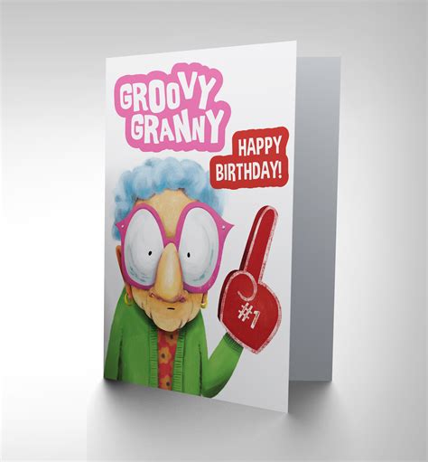 Card Birthday Happy Groovy Granny Gran Number One T Cp2703 Ebay