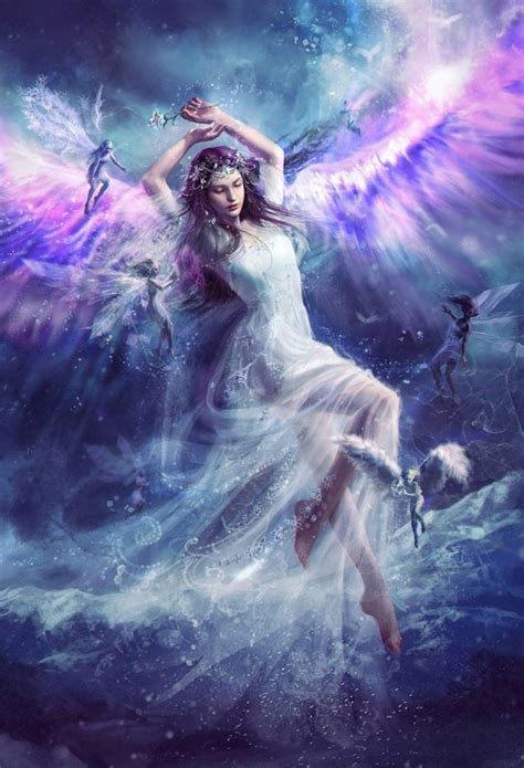original fantasy character beauty dress girl long hair angel wing
