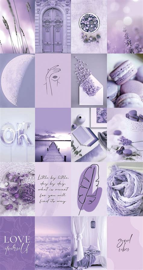 110pcs Lavender Purple Wall Collage Kit Aesthetic Trendy Girly Photo