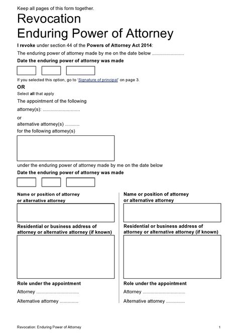 Printable Revocation Of Power Of Attorney Template Printable Templates Free