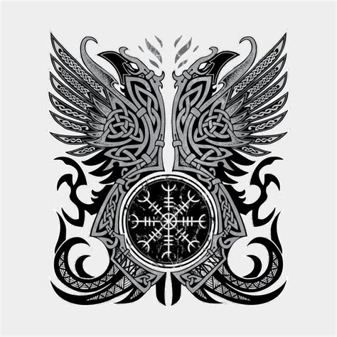 Huginn And Muninn Odins Ravens Mens T Shirt Celtic Hammer Club