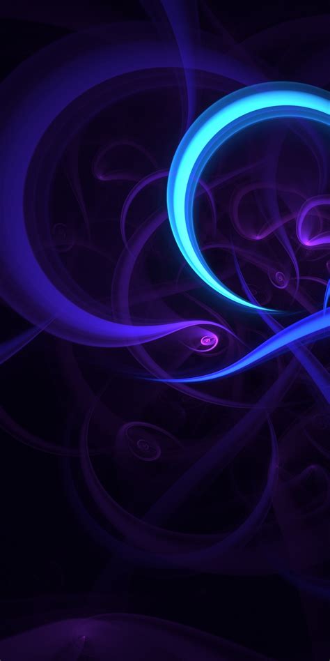 Download 1080x2160 Wallpaper Purple Glow Fractal Dark Honor 7x