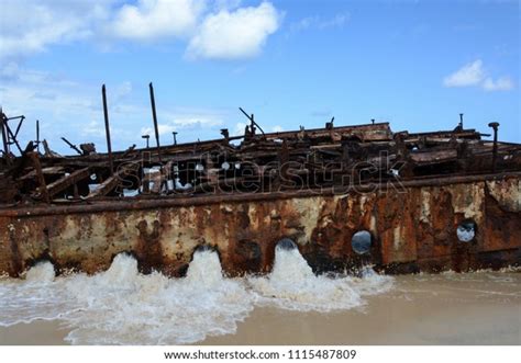 Wreck On Beach Filled Water Stock Photo Shutterstock
