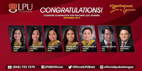Congratulations To Our New Let Passers Lyceum Of The Philippines University Batangas