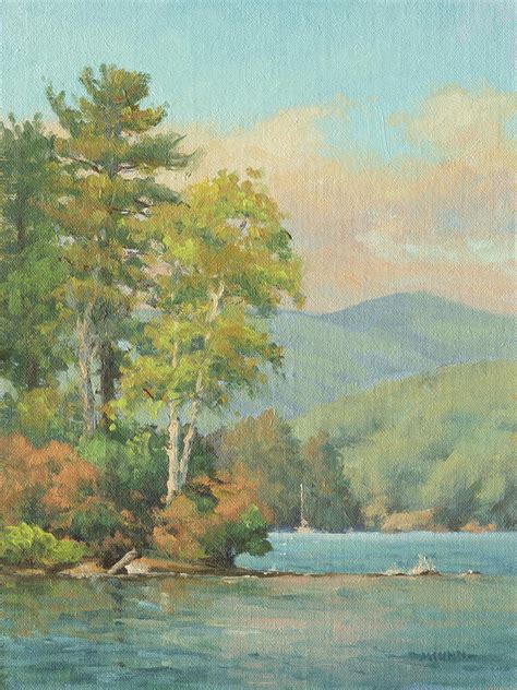 Leaning Birch On Lake George Painting By Marianne Kuhn Fine Art America