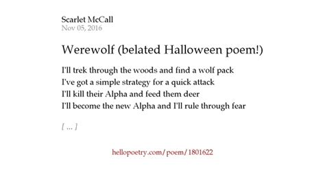Werewolf Belated Halloween Poem By Scarlet Mccall Hello Poetry