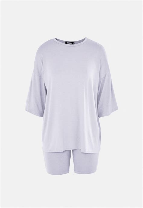Grey Oversized T Shirt And Cycling Shorts Co Ord Set Missguided In