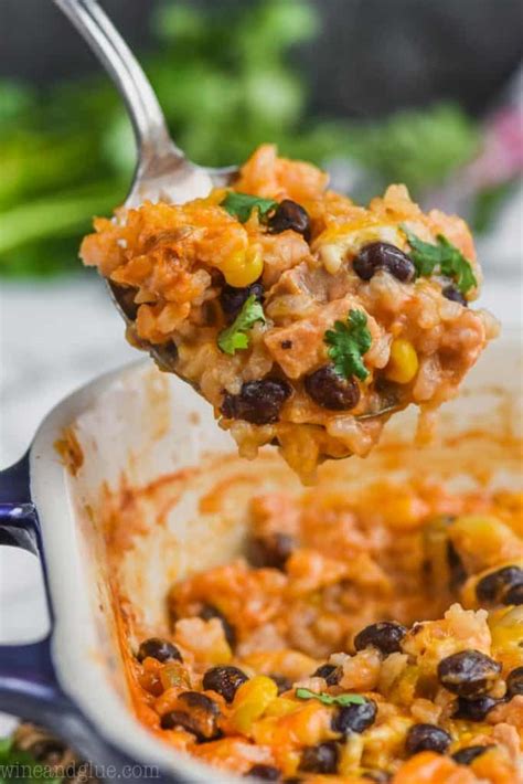 I made this easy casserole a couple of times with different toppings and i actually have two favorites. Southwestern Cheesy Chicken and Rice Casserole - Wine & Glue