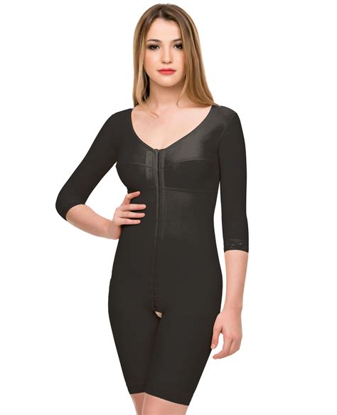 Full Body Suit Mid Thigh Length Plastic Surgery Compression Garment Wi