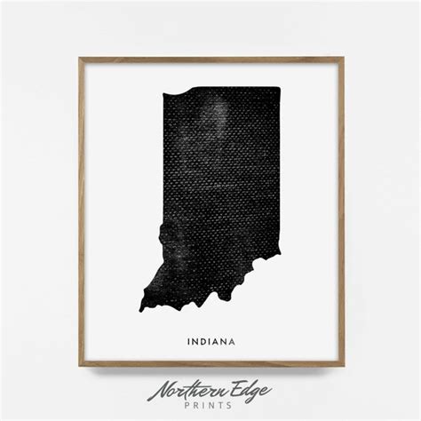 Indiana Map Printable Art United States Print Printable Us Etsy
