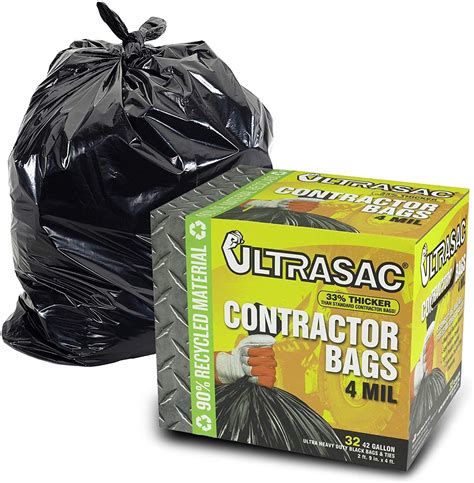 Extra Heavy Duty Contractor Bags Gallon Mil Pack W Ties