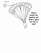 Skydiver sketch template