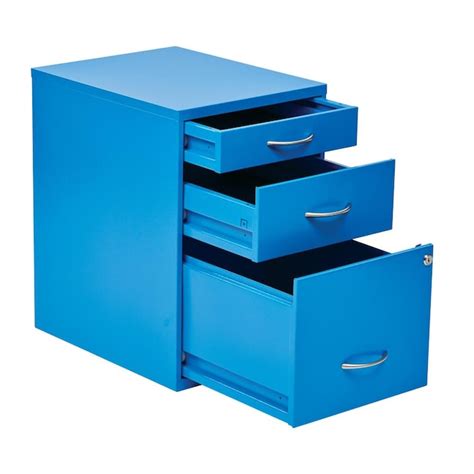 Osp Home Furnishings Osp Designs Blue 3 Drawer File Cabinet In The File