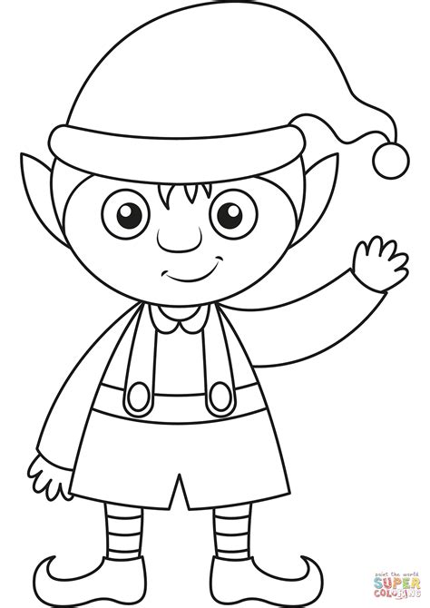 Cute Elf Coloring Page Free Printable Coloring Pages