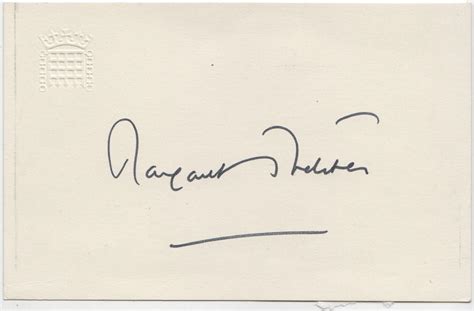 Lot Great Britain Margaret Thatcher Signature On Parliamentary Embossed Card