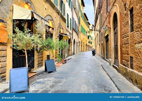 Street In The Historic Old Town Of Florence Tuscany Italy Stock Photo