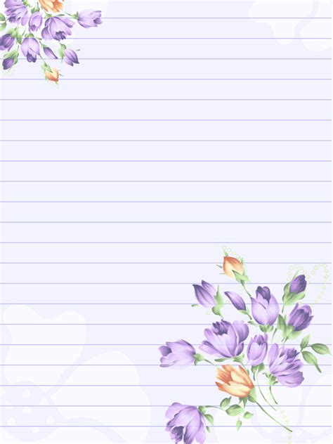 Paper With Flowers Writing Paper Printable Writing Paper Printable