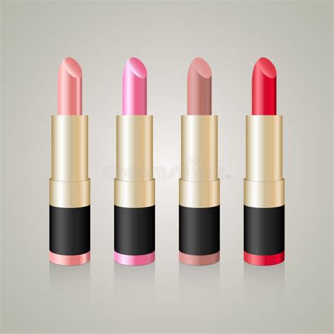 Set Of Color Lipsticks Stock Vector Illustration Of Makeup 130767388