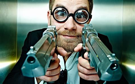 Glasses Face Men Having Pistols Wallpapers Hd Desktop And Mobile