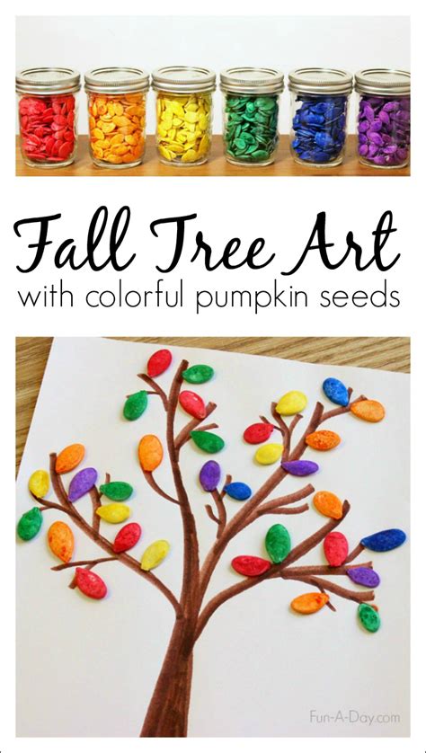 How To Make Colorful Pumpkin Seed Art In Preschool Fall