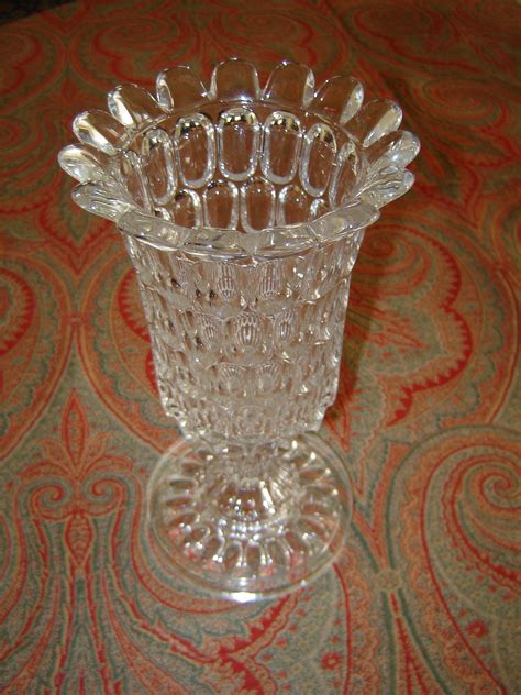 Thumbprint Flint Glass Celery Vase Crow Haven Restorations