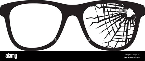 Broken Glasses Black White Vector Illustration Stock Vector Image And Art Alamy