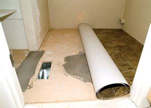 The tile setter dry packs the mortar. Plywood For Bathroom Floor - Vintalicious.net